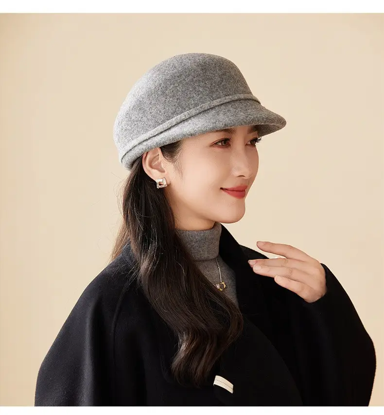 Women Wool Hat Red Black Winter Elegant Retro — feature 20
