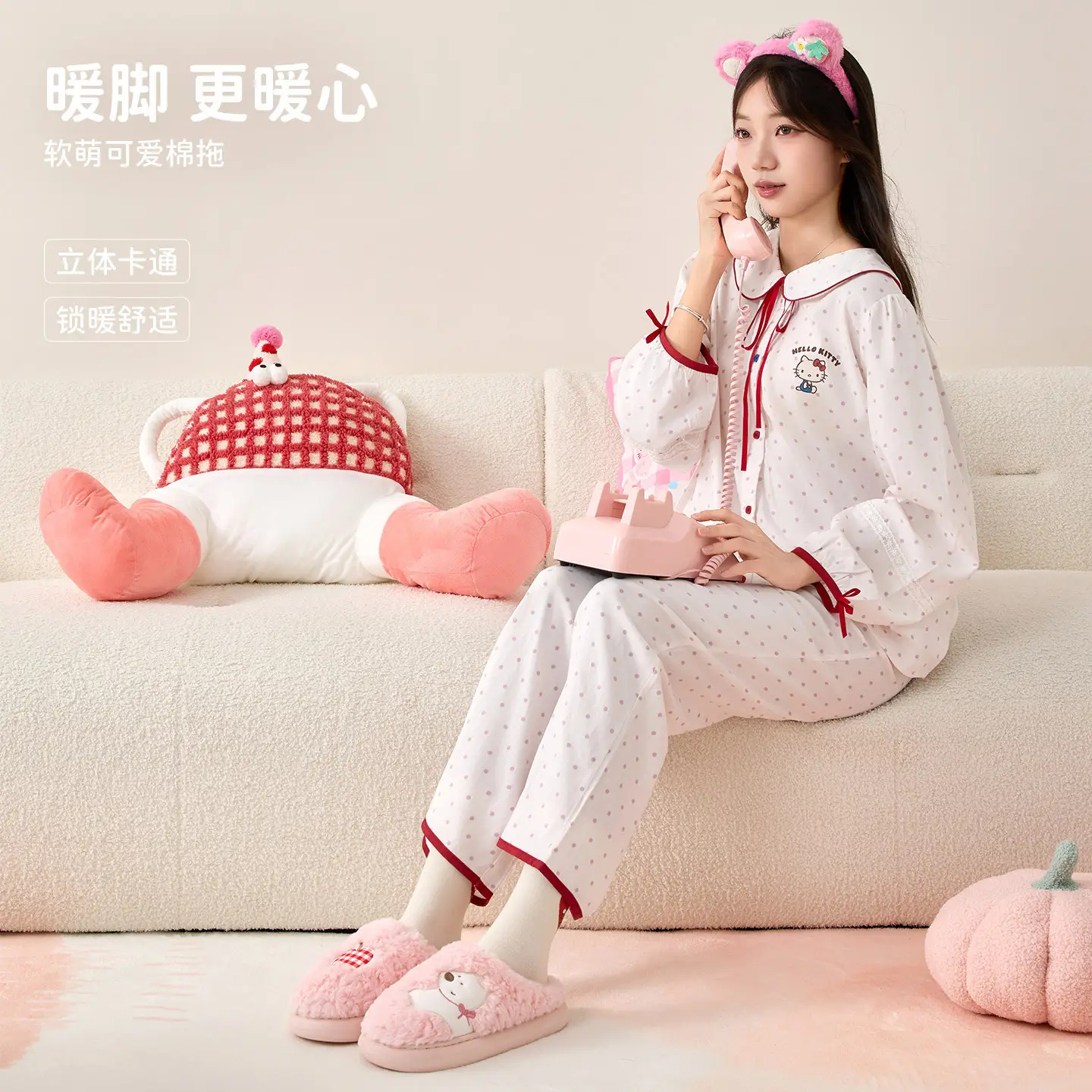Pink Cotton Winter Slippers for Women Men
