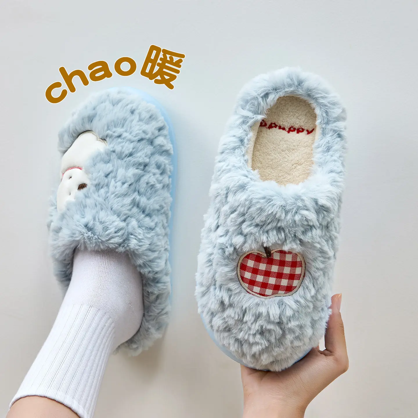 Pink Cotton Winter Slippers for Women Men