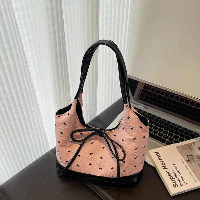 Women's Beige Korean Bow Shoulder Bag 2025 - Image 7