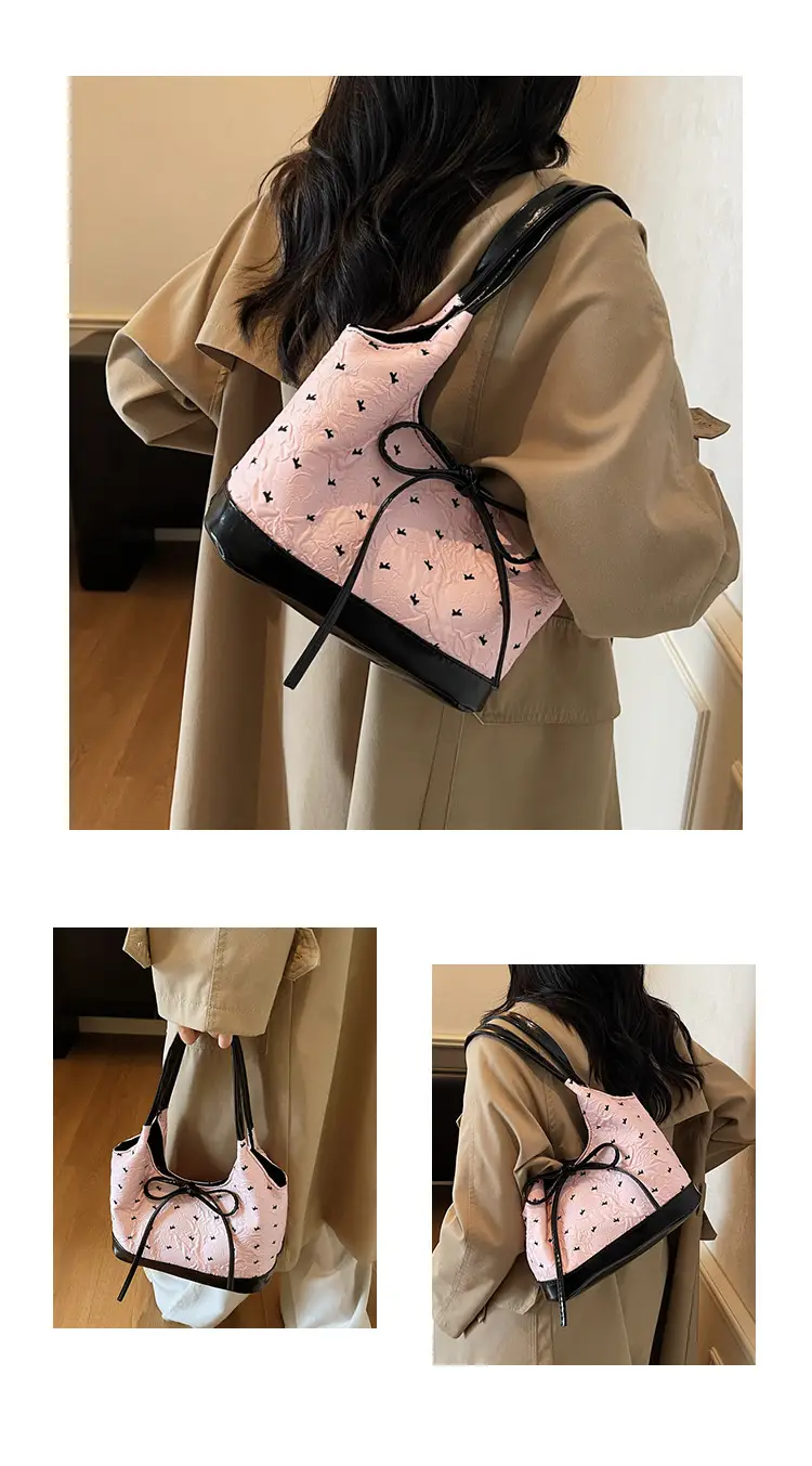 Women's Beige Korean Bow Shoulder Bag 2025 — feature 16