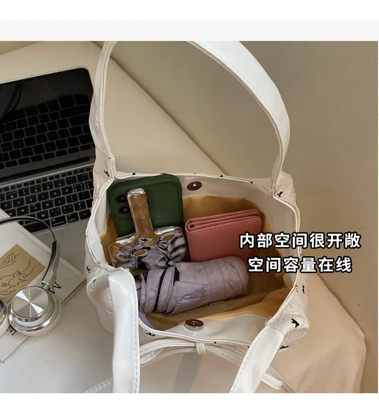 Women's Beige Korean Bow Shoulder Bag 2025 — feature 7