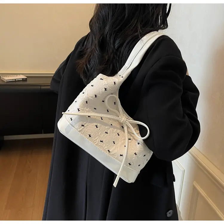Women's Beige Korean Bow Shoulder Bag 2025 — feature 8