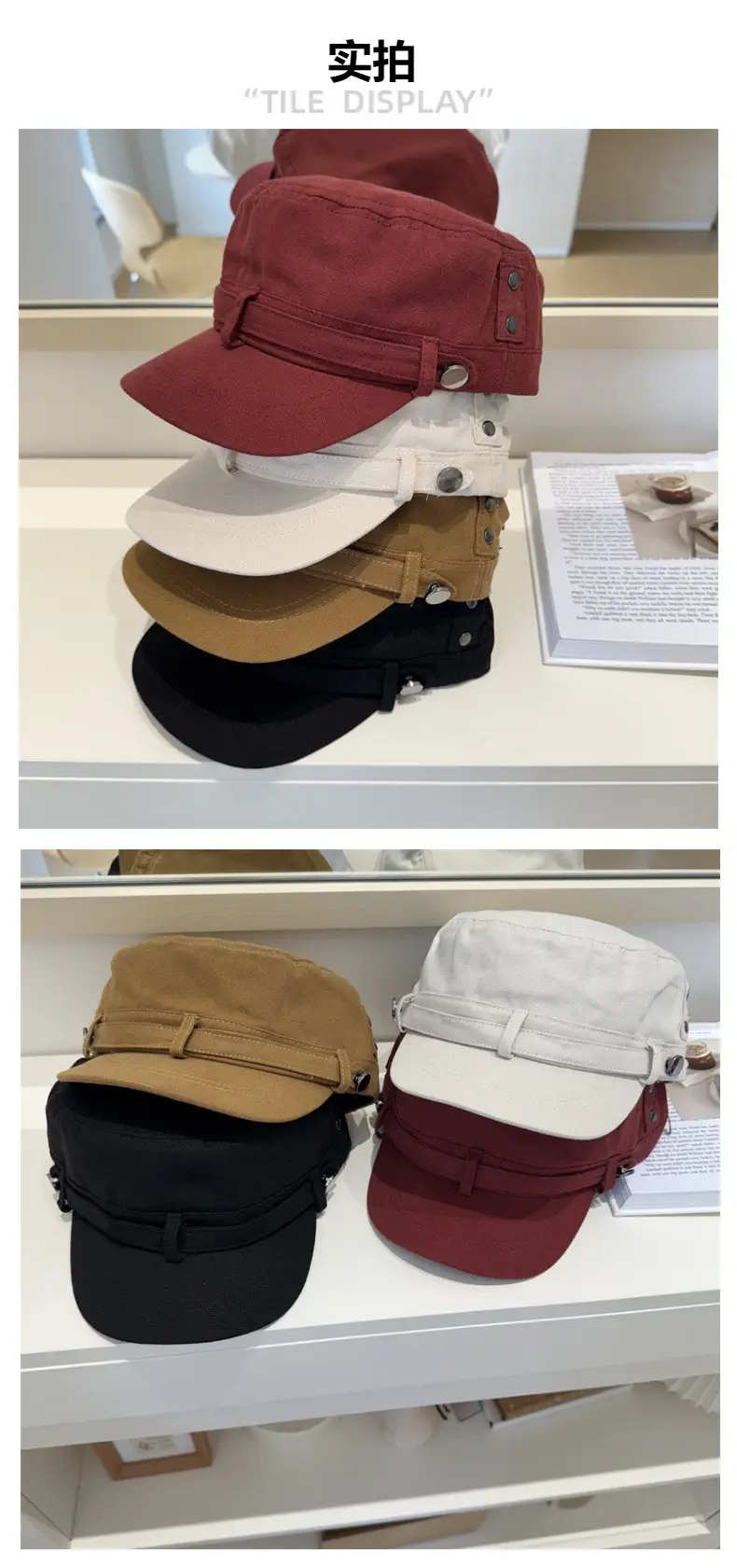 Women Casual Distressed Cap Summer Black Duck Bill — feature 2