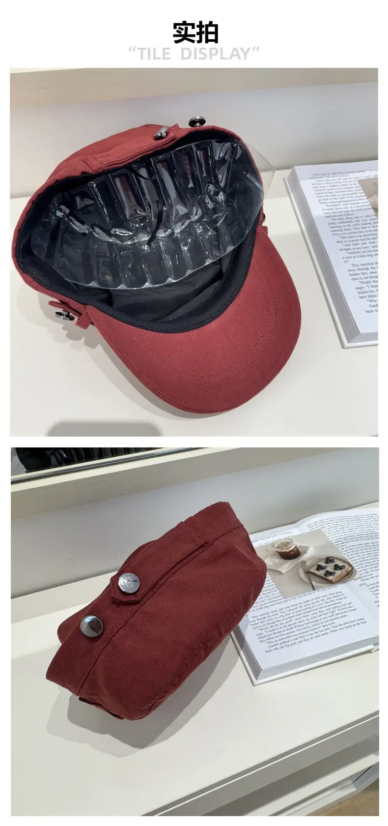 Women Casual Distressed Cap Summer Black Duck Bill — feature 5
