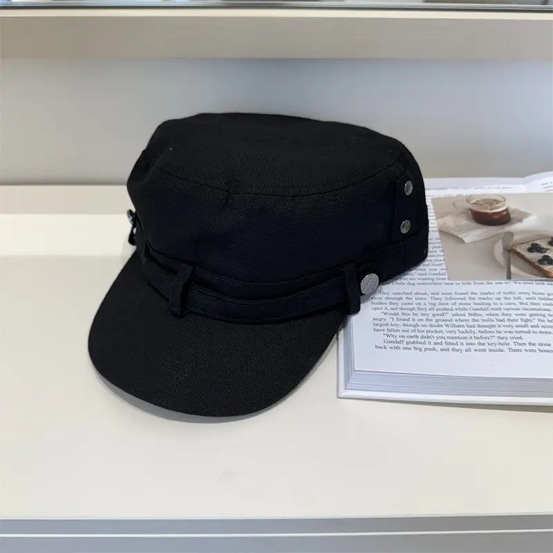 Women Casual Distressed Cap Summer Black Duck Bill - Image 3