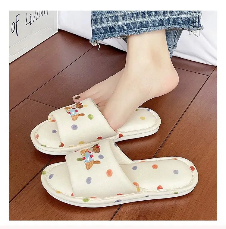 Cute Puppy Embroidered Cotton Slippers Women Spring Autumn 2026 — feature 8