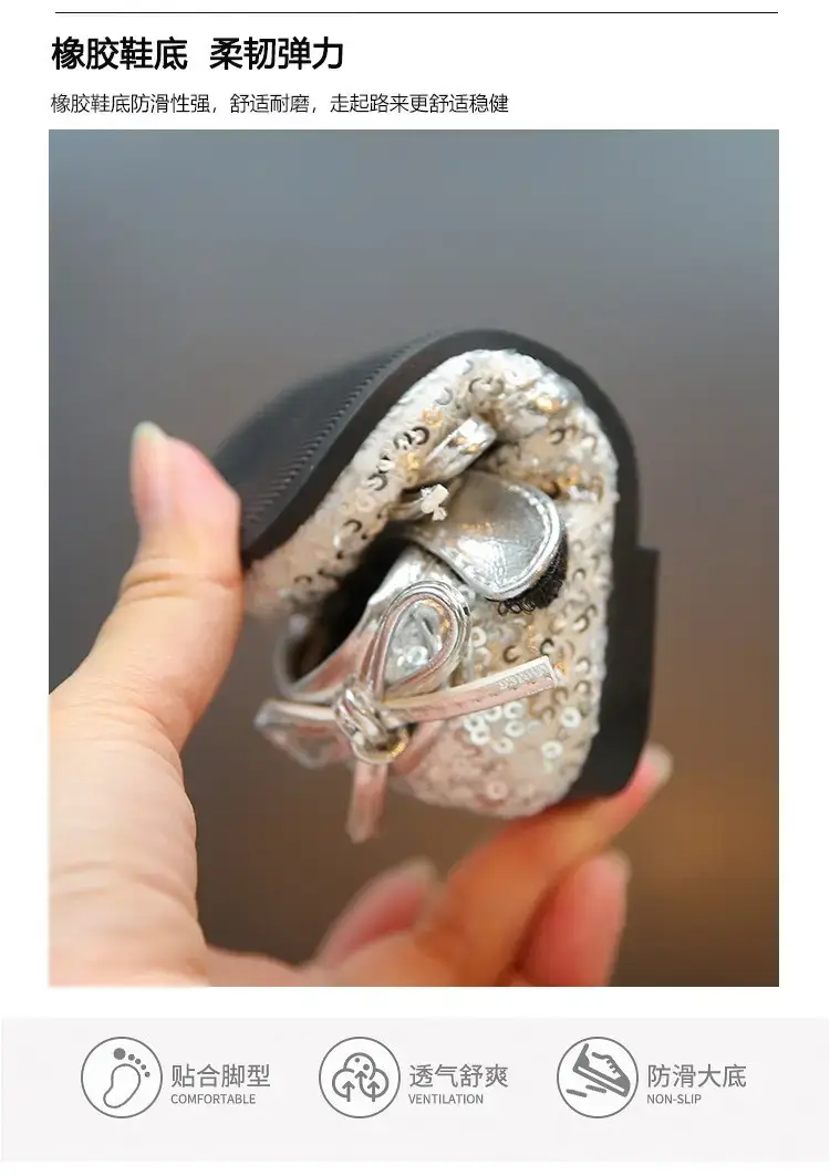 Baby Sequined Bow Shoes for Girls 1-3 Years — feature 7
