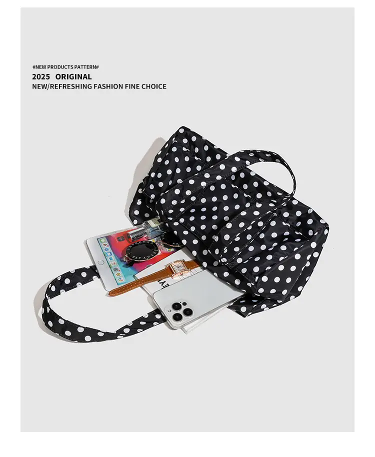 2026 Korean Style Black White Polka Dot Shoulder Bag for Women — feature 22