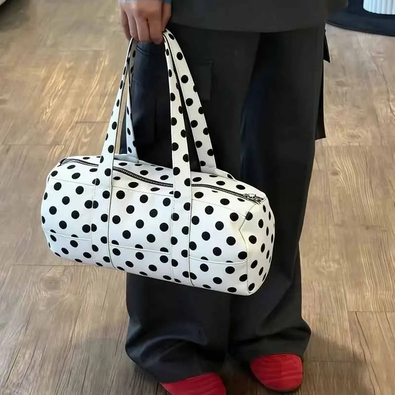 2026 Korean Style Black White Polka Dot Shoulder Bag for Women - Image 2