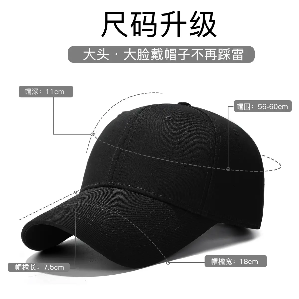 Seiko Black Baseball Cap Double Layer Visor Sun Hat - Image 7