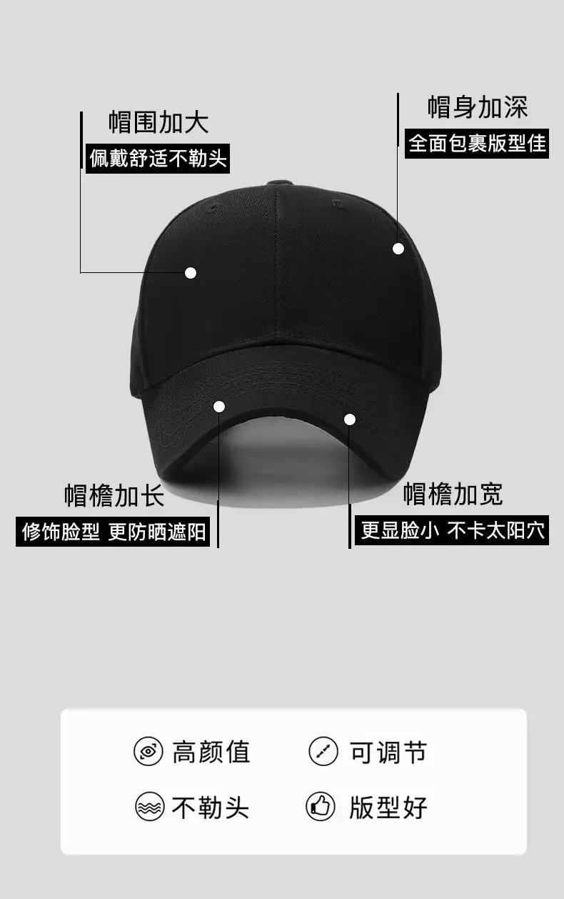 Seiko Black Baseball Cap Double Layer Visor Sun Hat — feature 3