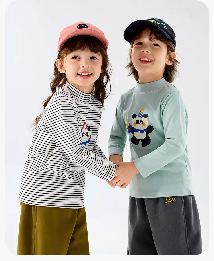Dudu Home Boys Long Sleeve T-Shirt Striped Pink Winter — feature 26