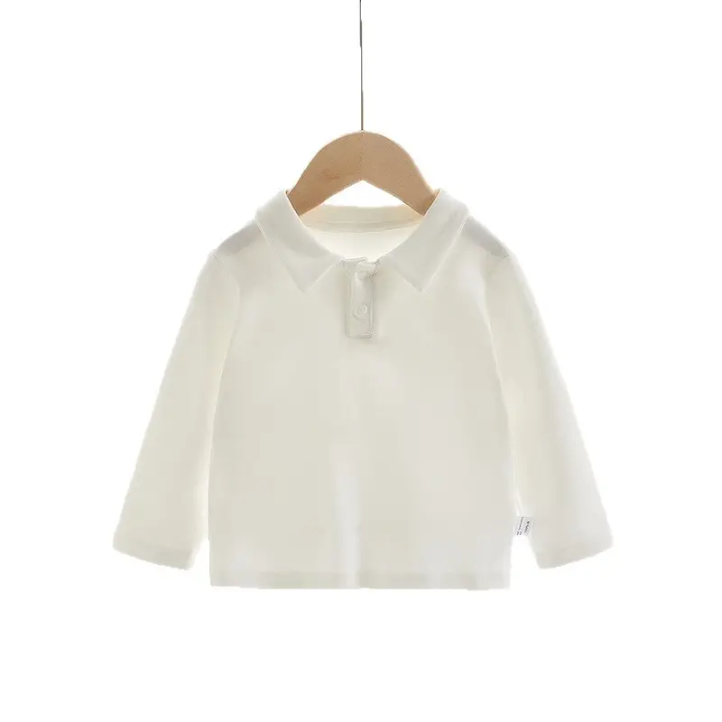 White Long Sleeve Polo Shirt for Boys Girls 2025 - Image 6