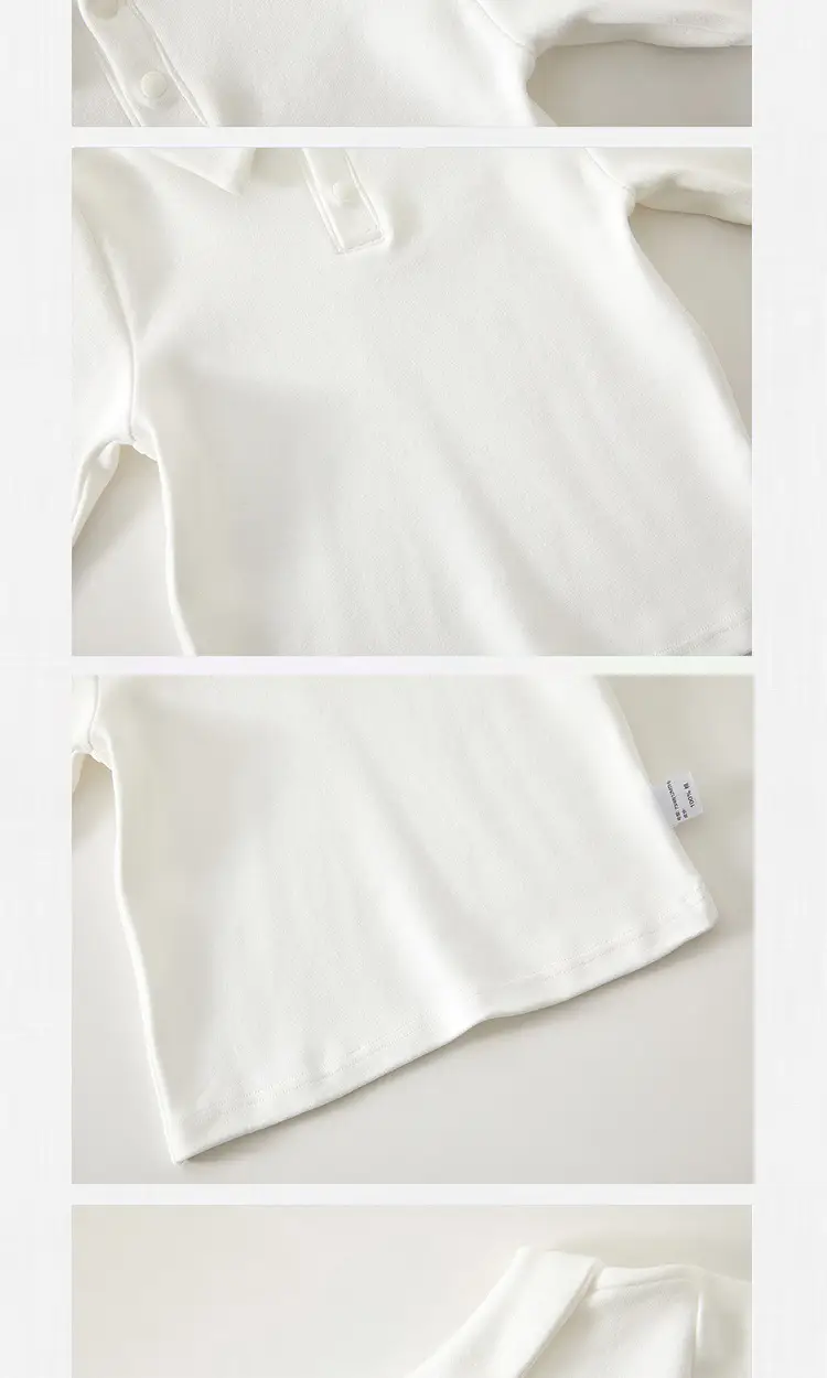 White Long Sleeve Polo Shirt for Boys Girls 2025 — feature 5
