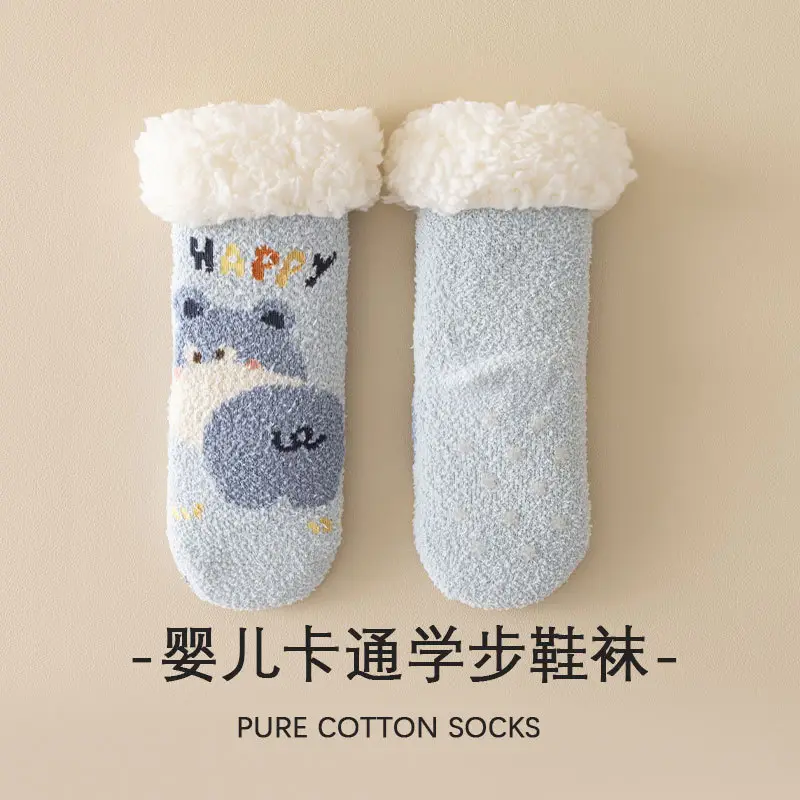 Autumn Winter Cartoon Baby Socks Warm Non-Slip