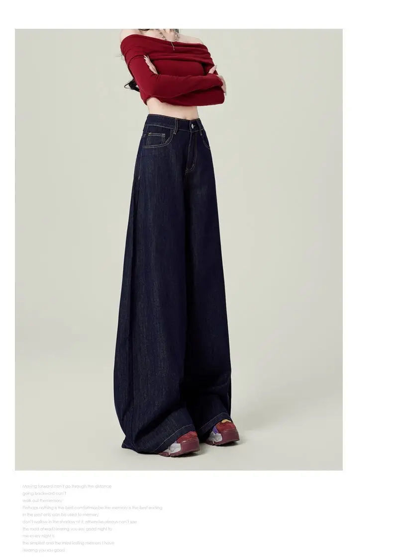 Dark Blue Wide Leg Pants with Hip Cover Top Set — feature 6