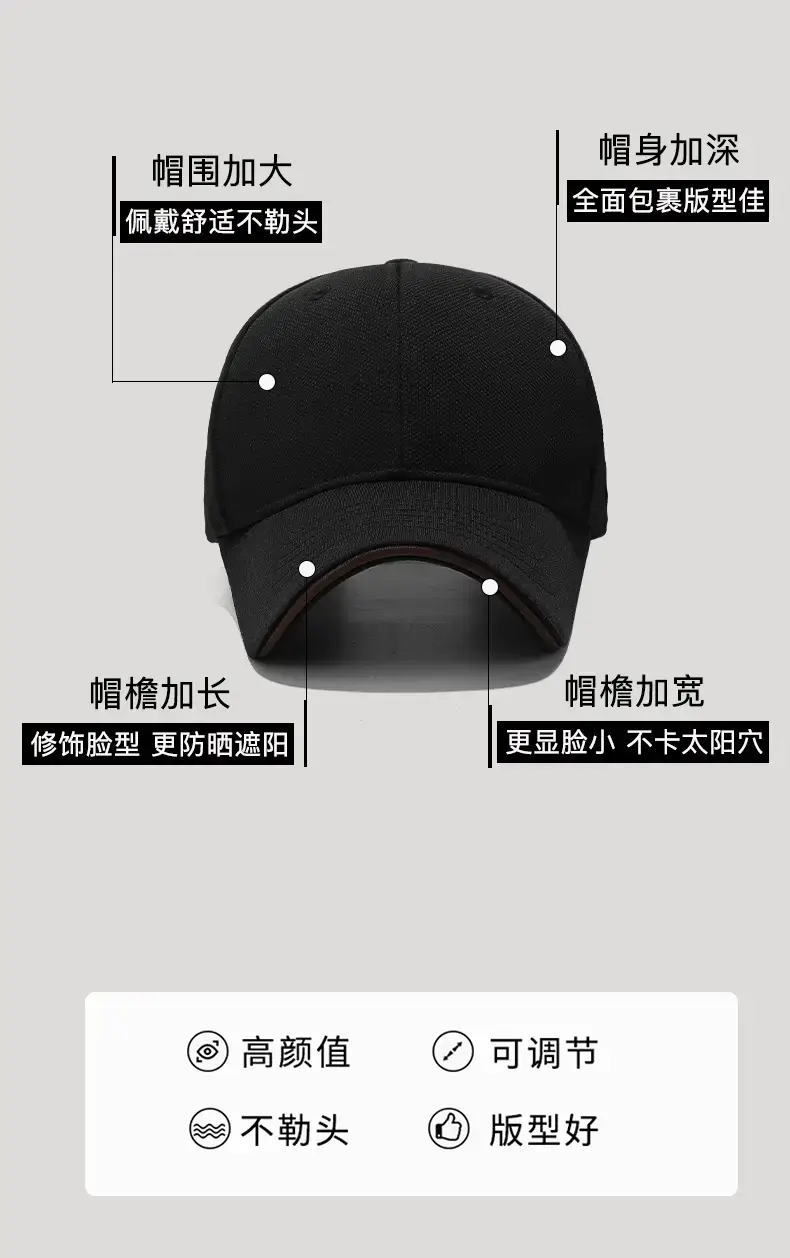 Seiko Baseball Cap Black Hard Top Perforated Sun Hat — feature 3