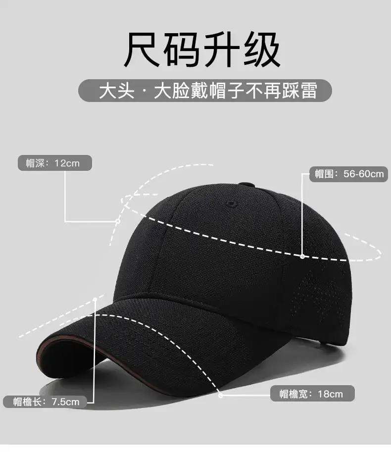 Seiko Baseball Cap Black Hard Top Perforated Sun Hat — feature 5