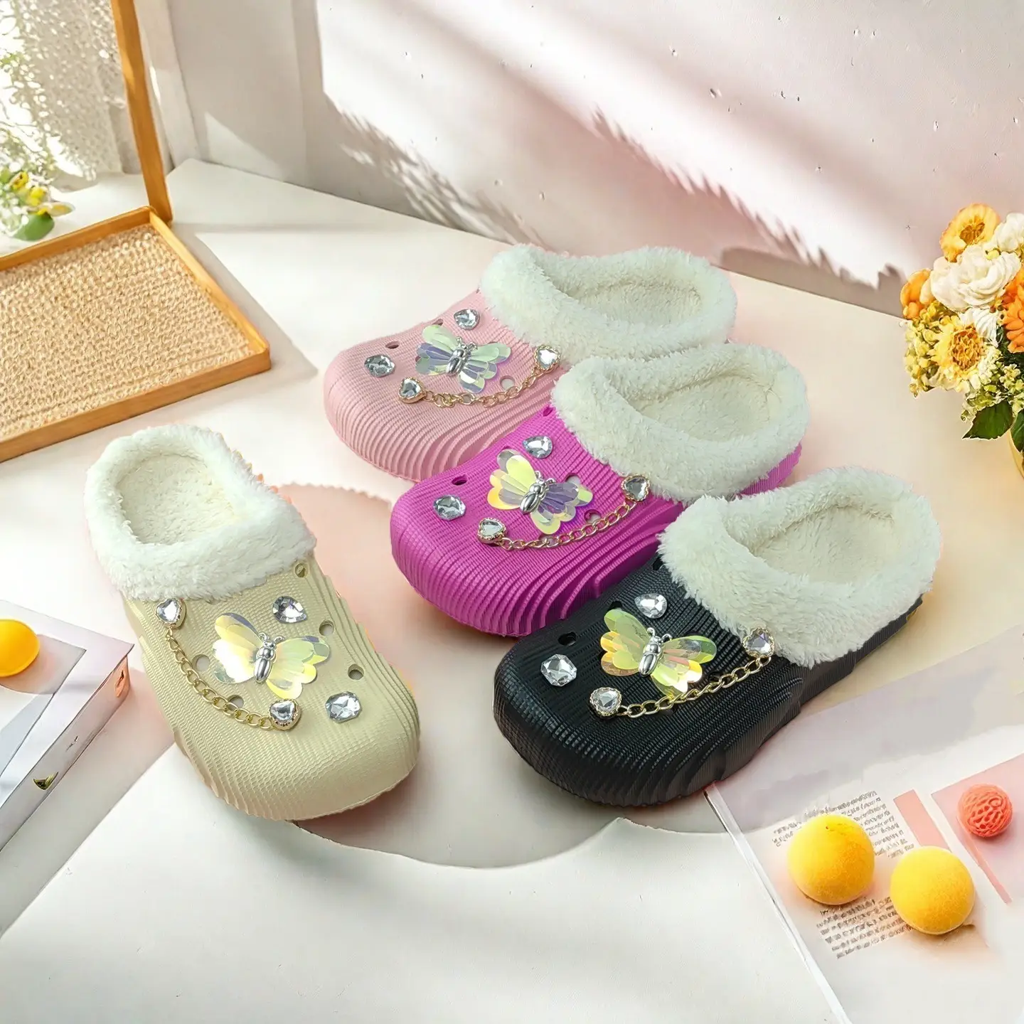 2026 Butterfly Cotton Slippers for Home Use - Image 6