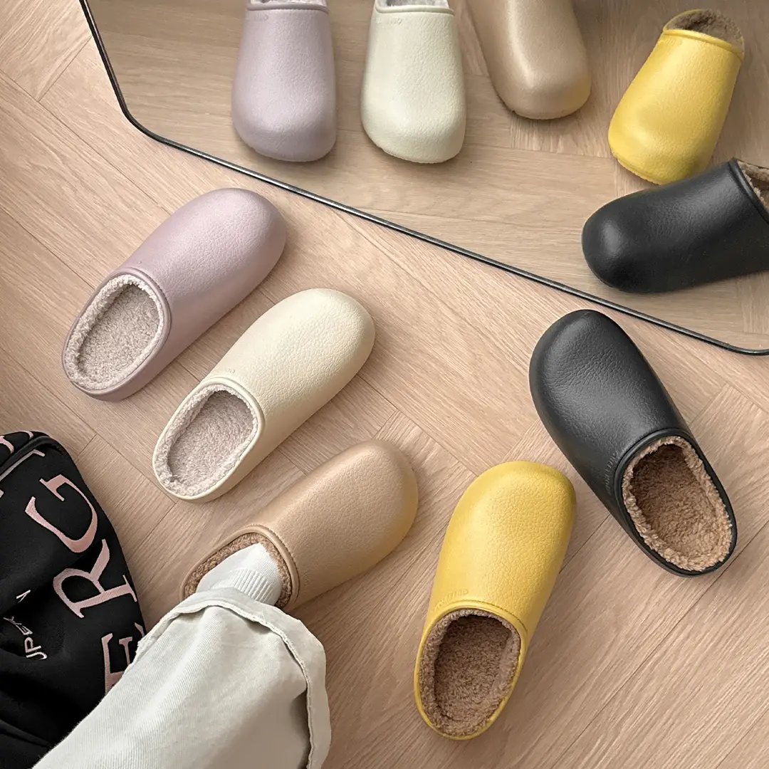 Birkenstock Cotton Slippers for Women 2026 New Waterproof Household Anti-Slip Anti-Odor Thick-Soled Fleece-Lined Closed-Toe Cotton Slippers for Winter - Image 7