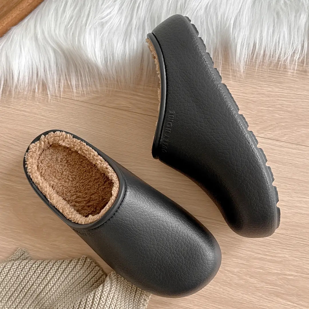 Thick-Soled Cotton Slippers for Women, Autumn and Winter Indoor Home Birkenstock Shoes, Fleece-Lined, Warm, Versatile, Can Be Worn Outside, Waterproof, Antibacterial, Men's Style - Image 4