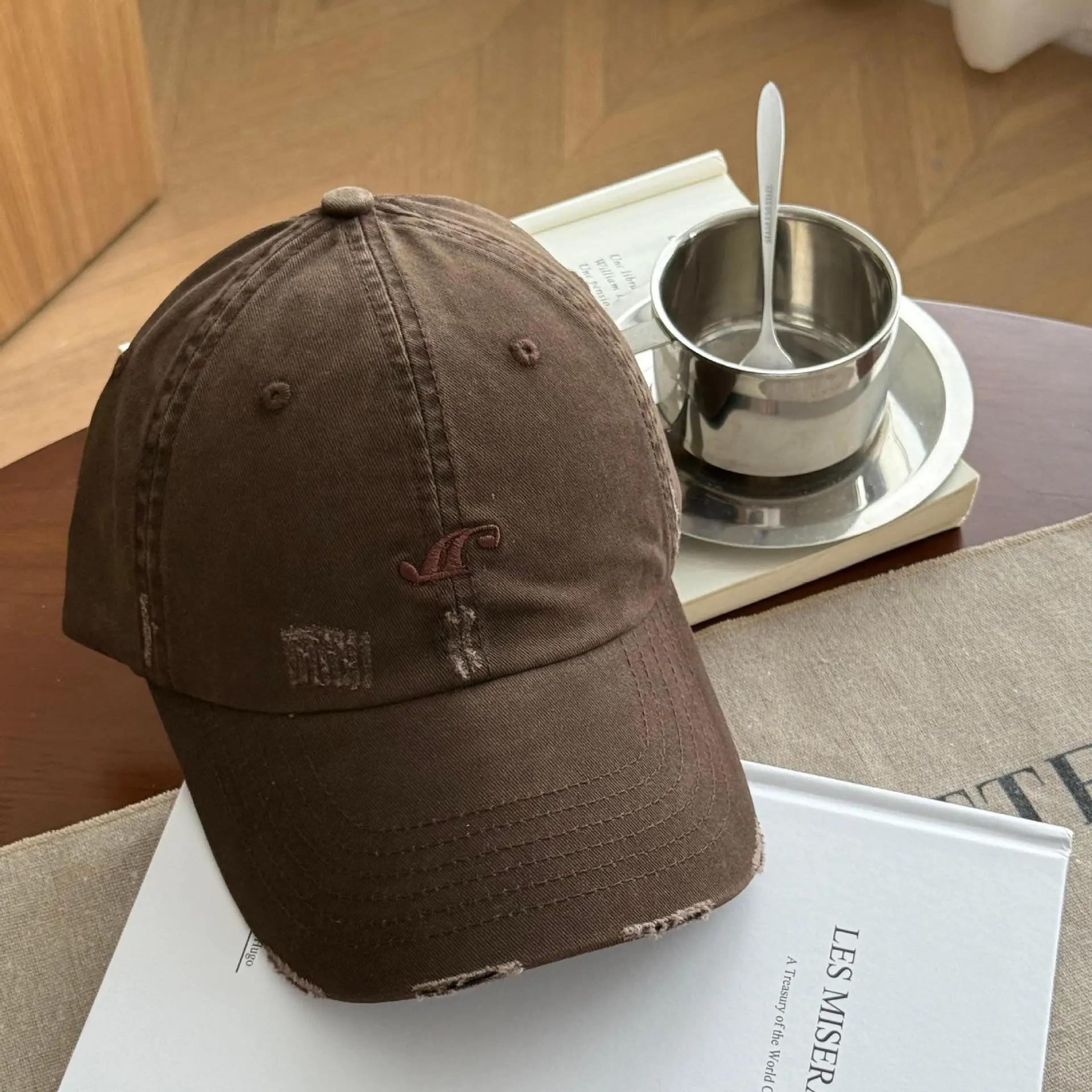 2025 Washed Gradient Baseball Cap Brown Men Women - Image 5