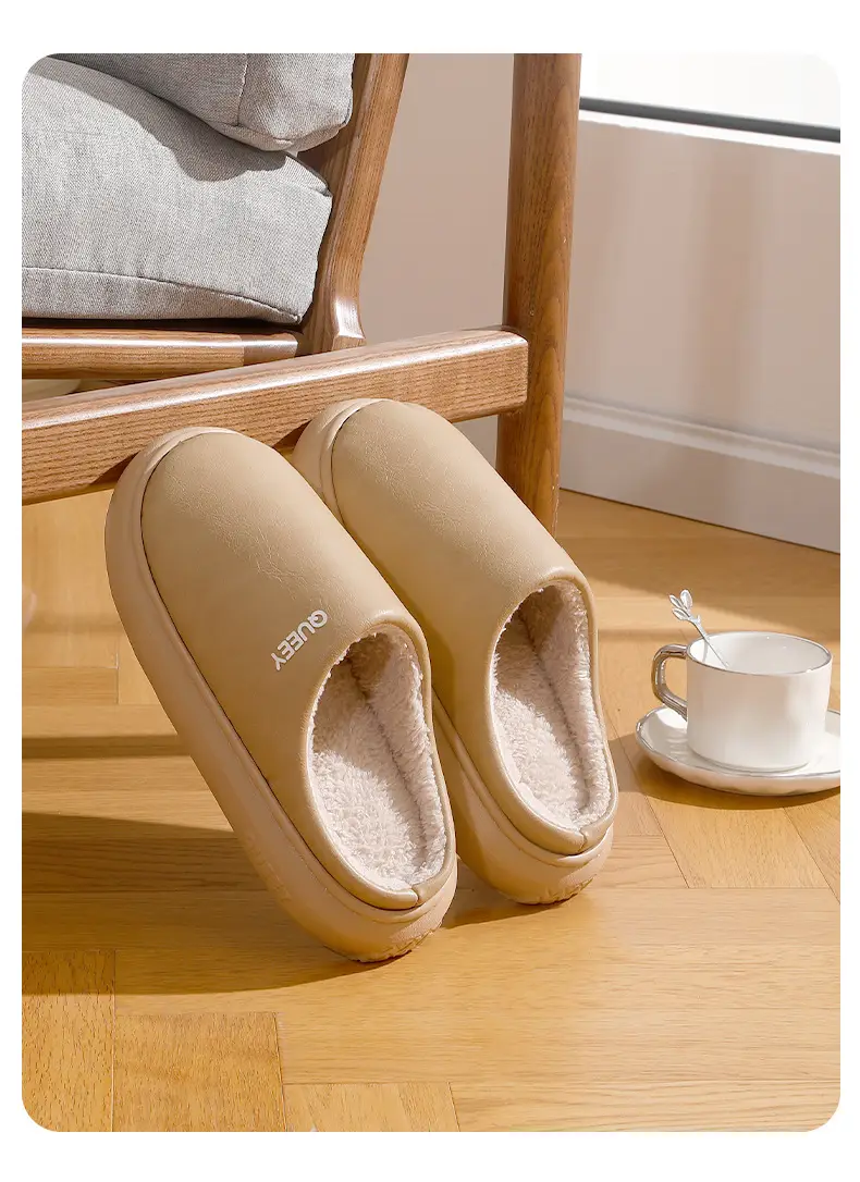 Winter Waterproof Cotton Slippers for Men Warm Deodorant Plush — feature 12