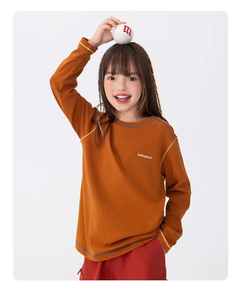Girls Long Sleeve T-Shirt Orange Baby Dy 2025 — feature 11