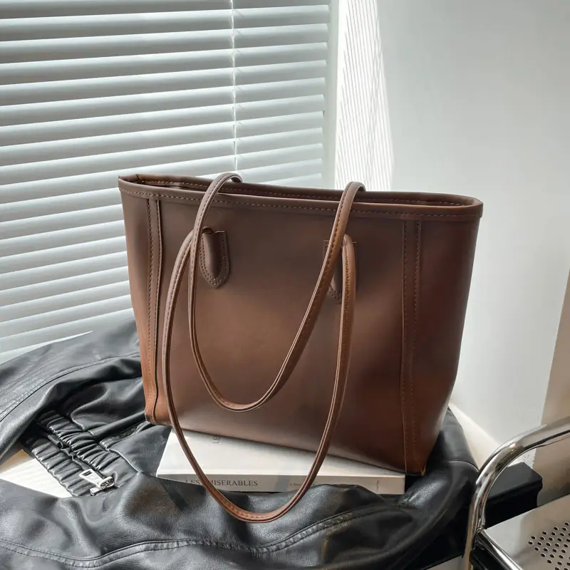 Frosted Women's Large Capacity Tote Bag Brown — feature 20