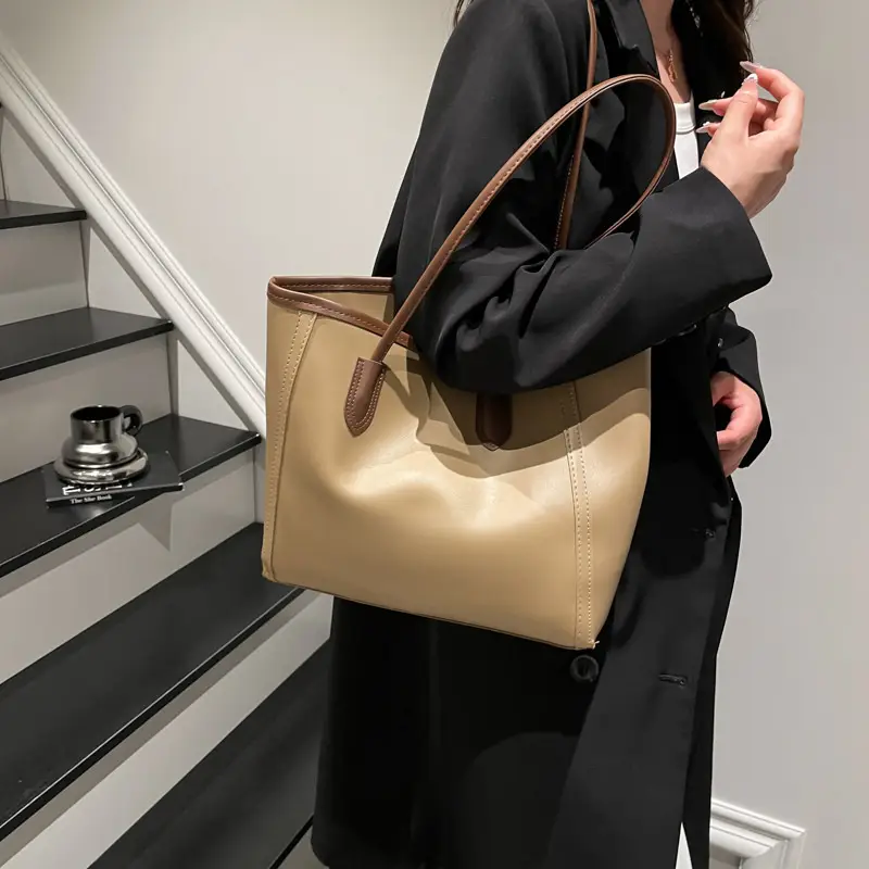 Frosted Women's Large Capacity Tote Bag Brown — feature 22