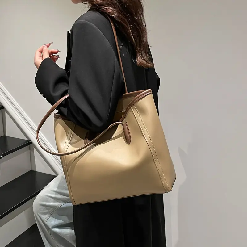 Frosted Women's Large Capacity Tote Bag Brown — feature 23