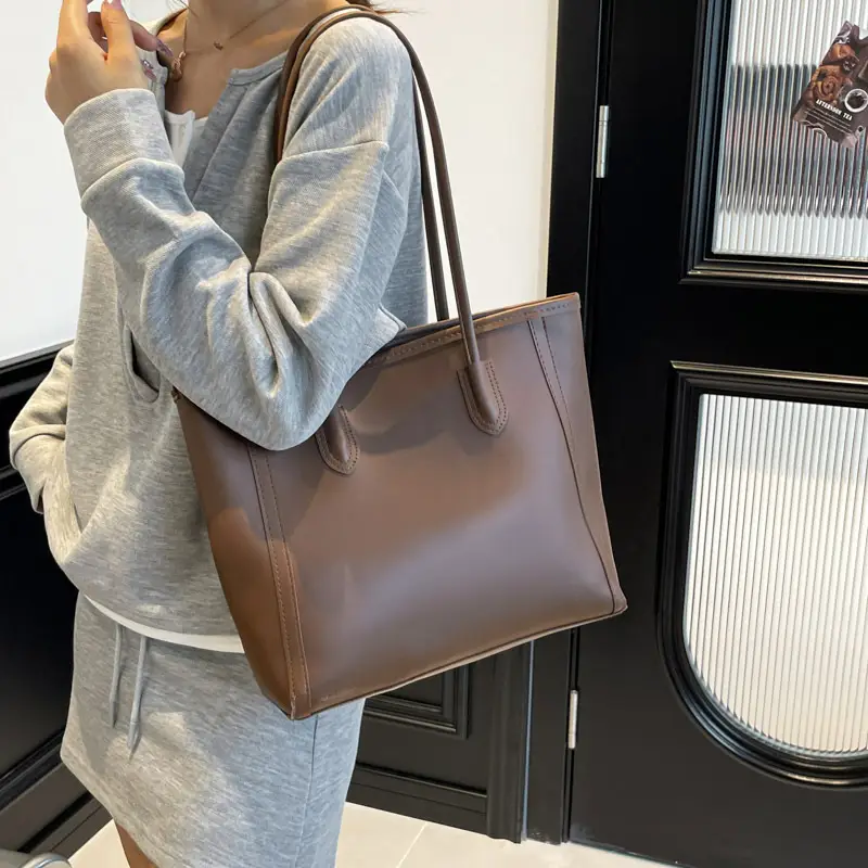 Frosted Women's Large Capacity Tote Bag Brown — feature 24