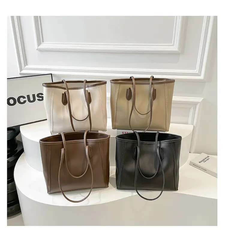 Frosted Women's Large Capacity Tote Bag Brown — feature 4