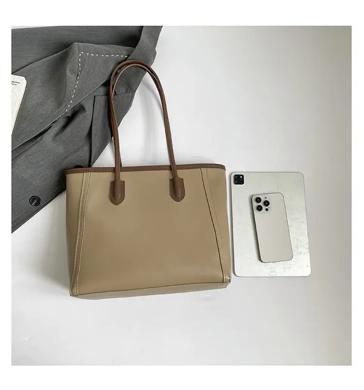 Frosted Women's Large Capacity Tote Bag Brown — feature 5