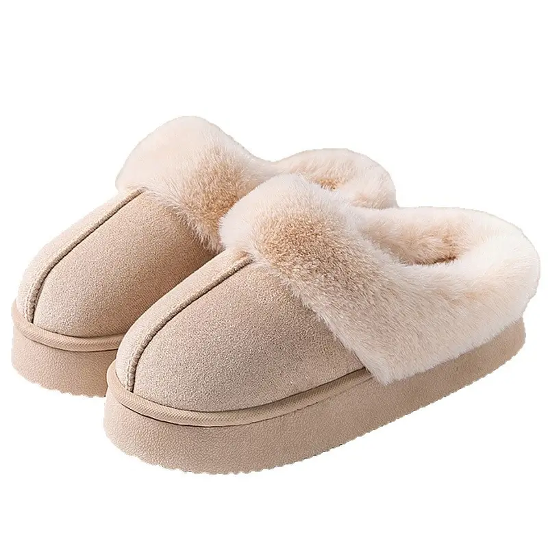 2025 Autumn and Winter Popular Cotton Slippers for Women Indoor Warm Non-Slip Thick Sole Fleece-Lined Outer Wear Deodorant Couple Cotton Slippers for Men