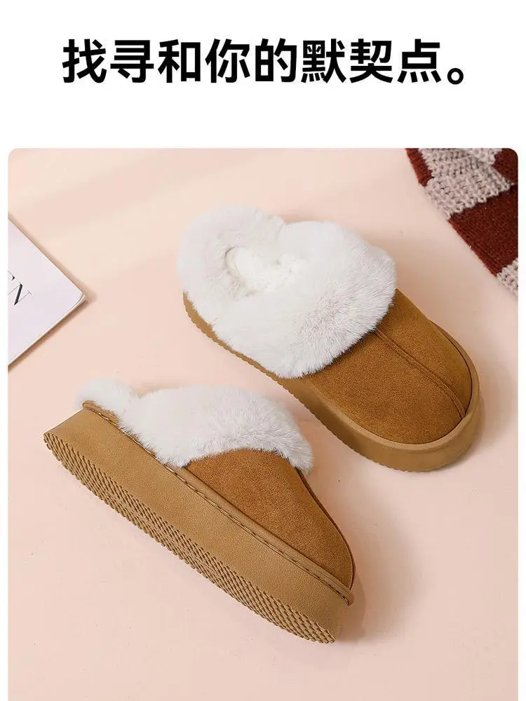 2025 Autumn and Winter Popular Cotton Slippers for Women Indoor Warm Non-Slip Thick Sole Fleece-Lined Outer Wear Deodorant Couple Cotton Slippers for Men — feature 4
