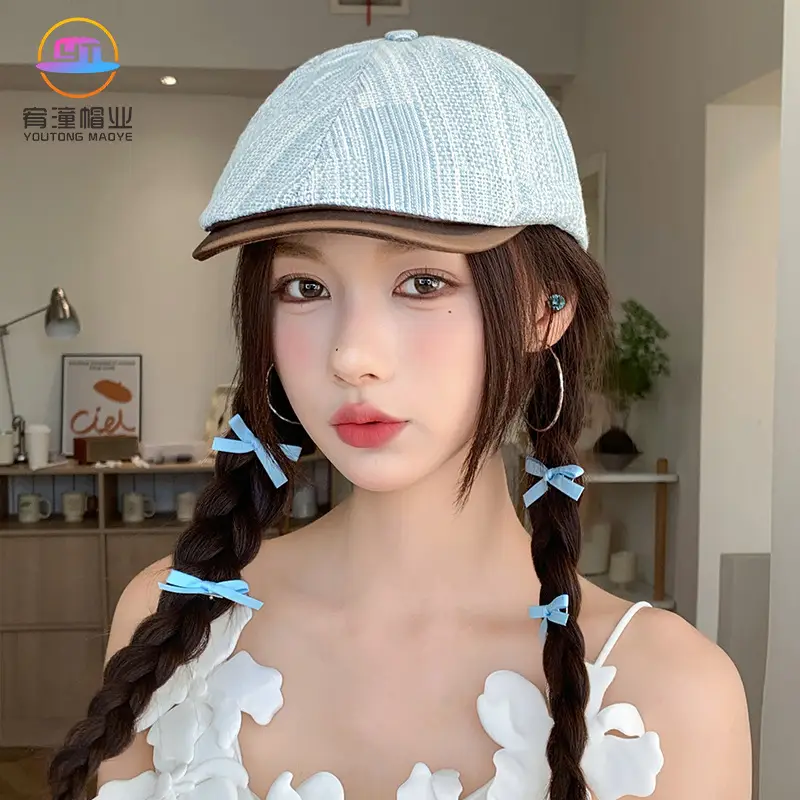Japanese Retro Denim Cap Women Summer Braided Hair