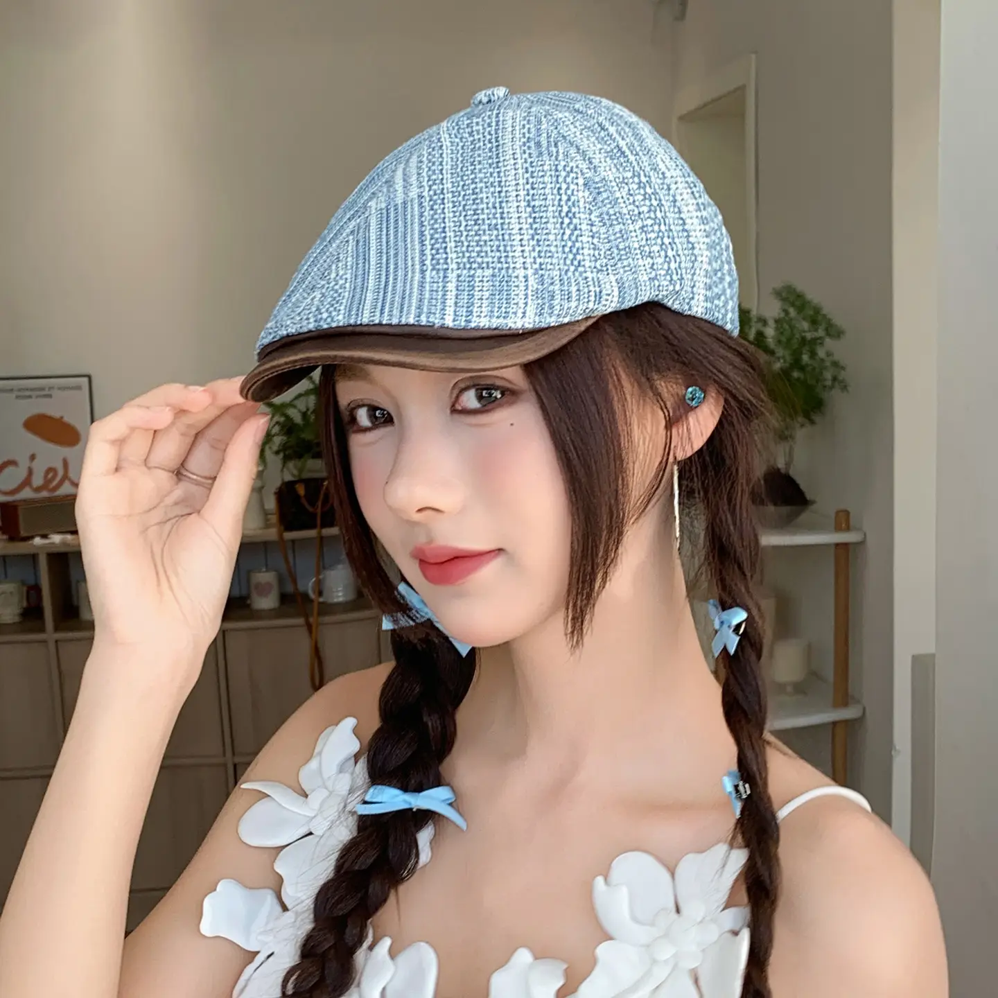 Japanese Retro Denim Cap Women Summer Braided Hair — feature 7