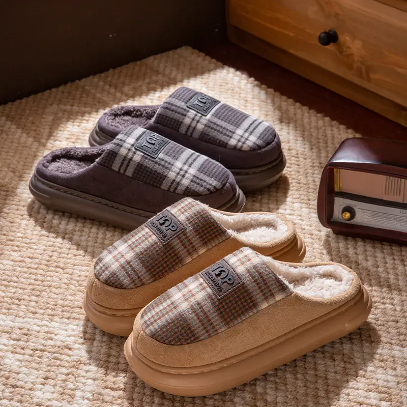 Anti-Slip Cotton Slippers Autumn and Winter 2025 New Indoor Home Silent Furry Warm Slippers for the Elderly Antibacterial - Image 6