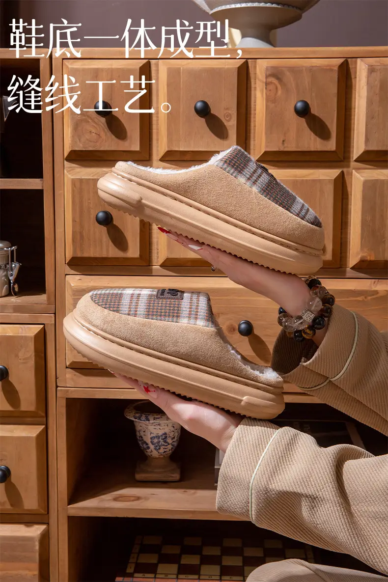 Anti-Slip Cotton Slippers Autumn and Winter 2025 New Indoor Home Silent Furry Warm Slippers for the Elderly Antibacterial — feature 5