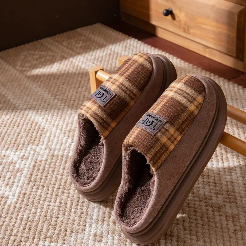 Anti-Slip Cotton Slippers Autumn and Winter 2025 New Indoor Home Silent Furry Warm Slippers for the Elderly Antibacterial - Image 3