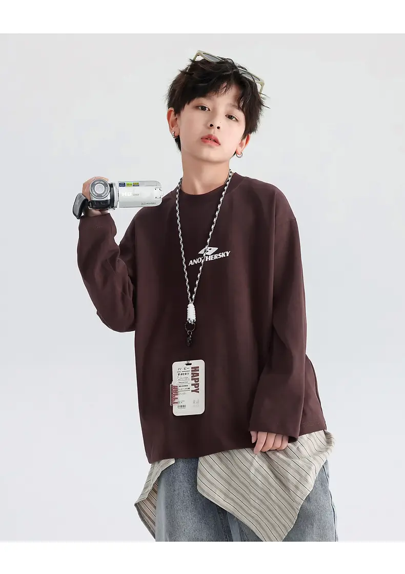Boys Cotton Long Sleeve T-Shirt Black 2026 — feature 22