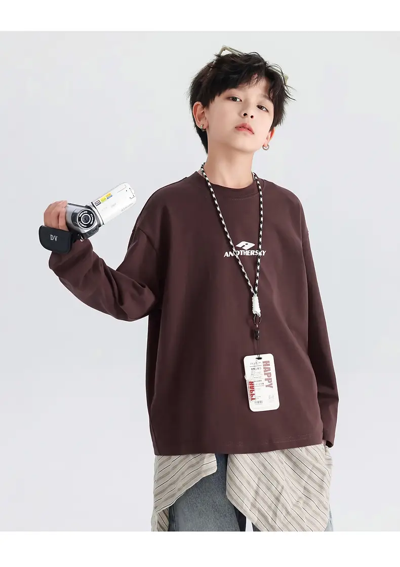 Boys Cotton Long Sleeve T-Shirt Black 2026 — feature 24