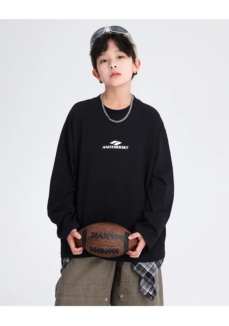 Boys Cotton Long Sleeve T-Shirt Black 2026 — feature 27