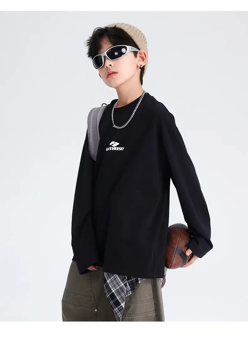 Boys Cotton Long Sleeve T-Shirt Black 2026 — feature 28