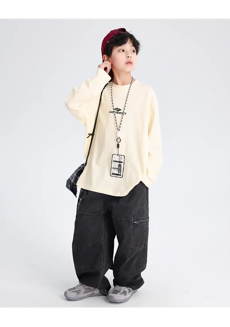 Boys Cotton Long Sleeve T-Shirt Black 2026 — feature 32