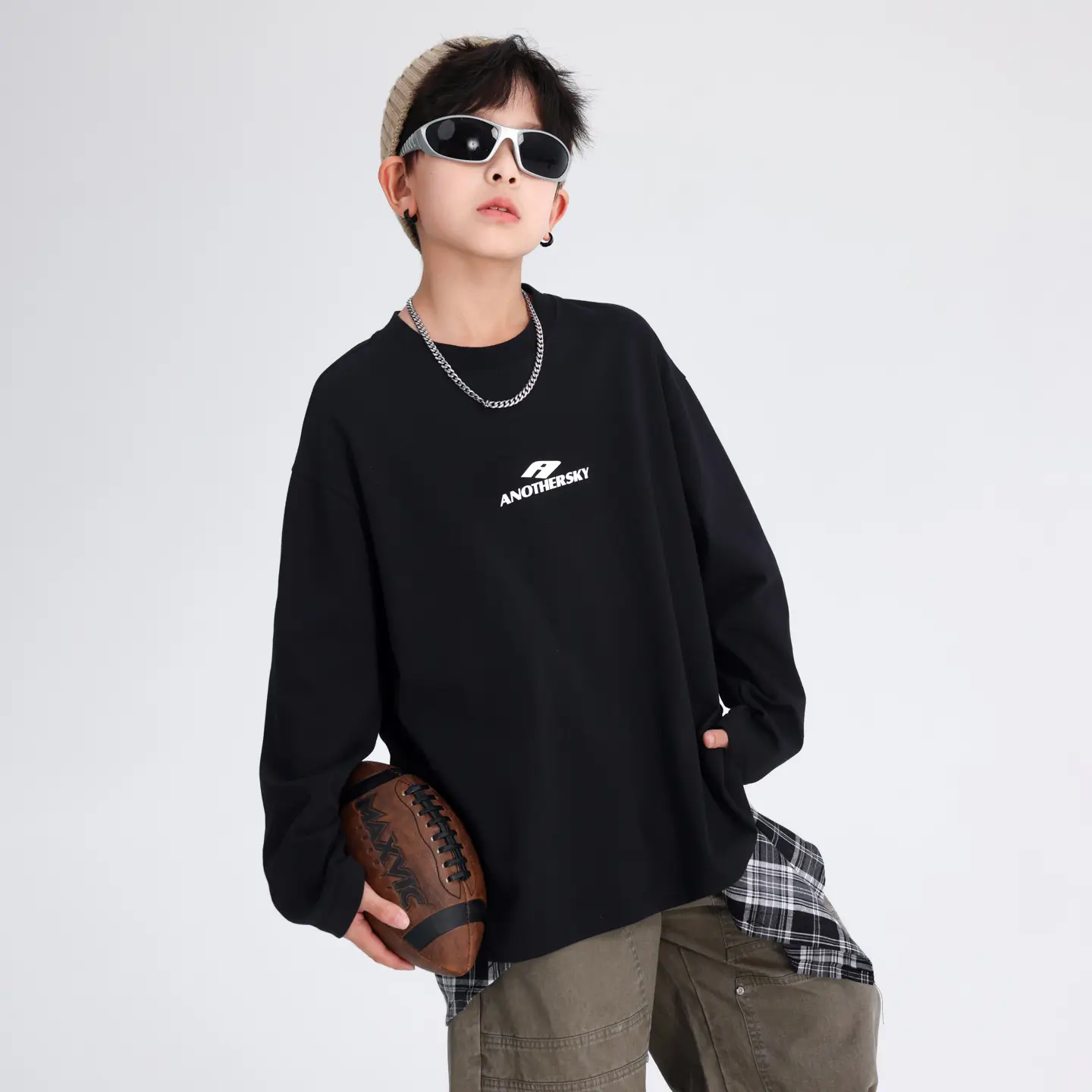 Boys Cotton Long Sleeve T-Shirt Black 2026 - Image 2