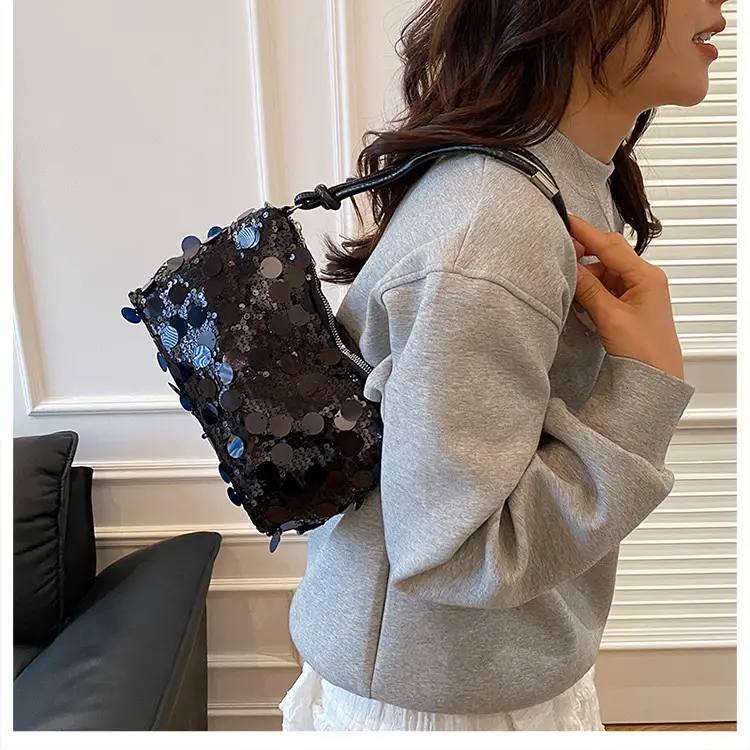 Silver Sequin Shoulder Bag for Women 2025 - Image 7