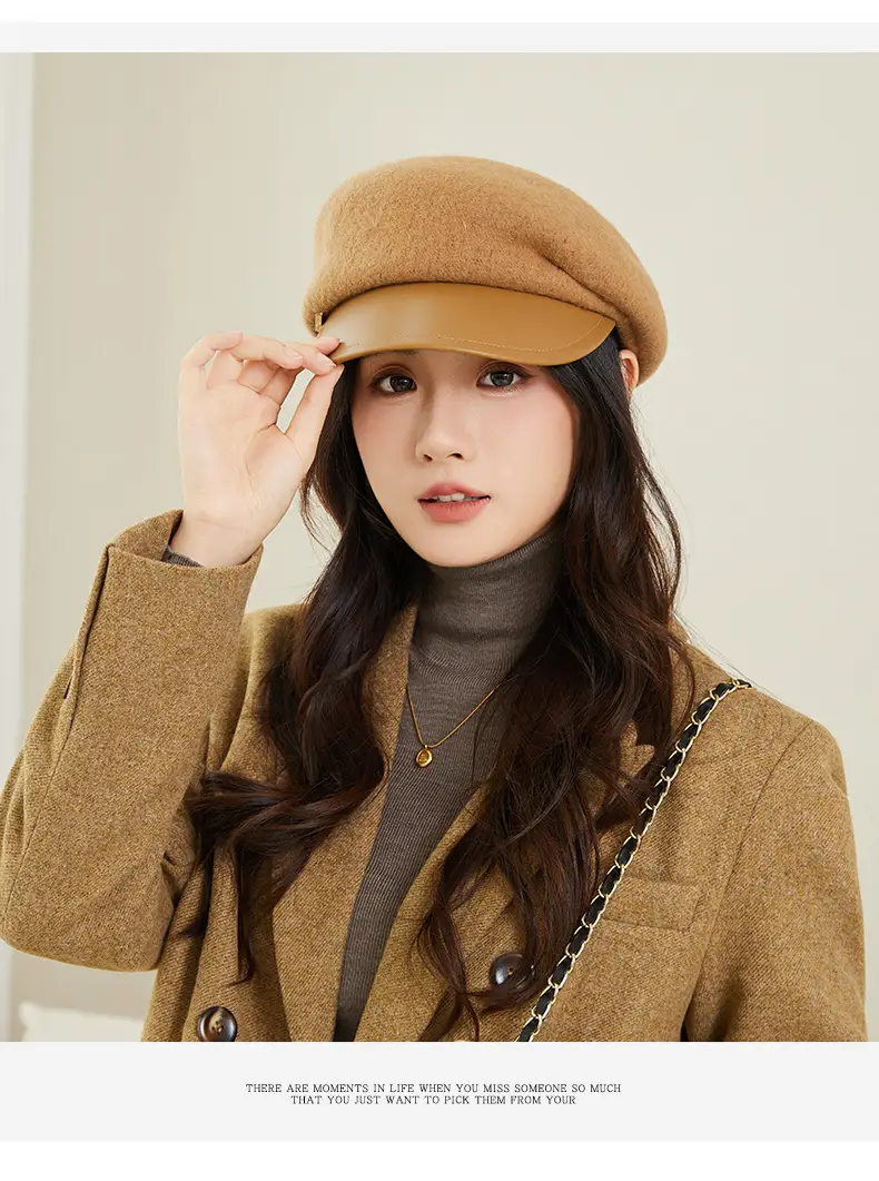Women Wool Peaked Cap British Style Winter Warm Beret — feature 11